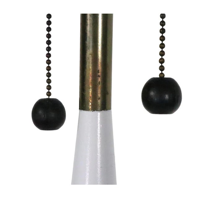 Sculptural Mid Century table lamp possibly designed by Adrian Pearsall, or Modeline, featuring organic wood forms which...