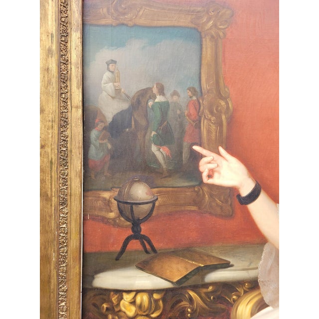 C Hermelein, Portrait of Princess Elisabeth of Prussia and Her Sons, 19th Century, Oil on Canvas For Sale - Image 18 of 18