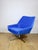 Vintage Jade Series Swivel Lounge Chair with Blue Cornflower Velvet Upholstery, GDR, 1970s For Sale - Image 9 of 11