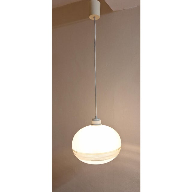 Glass Vintage Ceiling Lamp with a Spherical Glass Shade, 1980s For Sale - Image 7 of 7