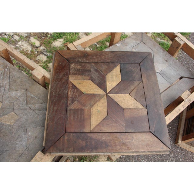 19th Century Star-Patterned Wood Parquet Tiles, Set of 70 For Sale - Image 6 of 10