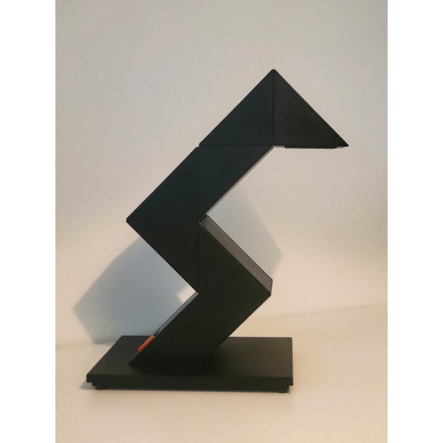 Metal Vintage Zig Zag Table Lamps from Massive, Belgium, 1984, Set of 2 For Sale - Image 7 of 12