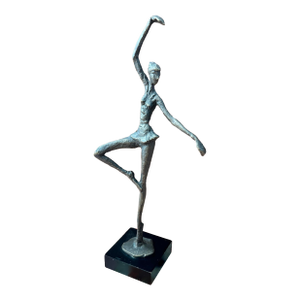 Modernist Bronze Ballerina Sculpture, Mid-Century Style, C. 1970s