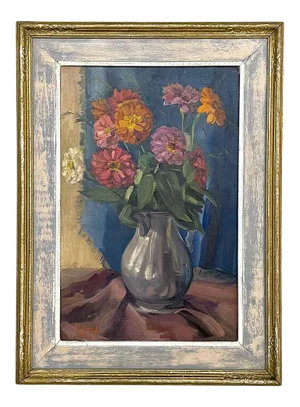 Antique Framed Oil Painting on Canvas by Zollepx