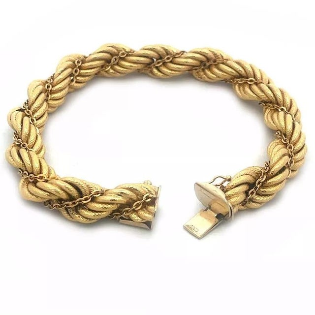 18k Ladies Rope Bracelet With Twisted chain For Sale In Miami - Image 6 of 7