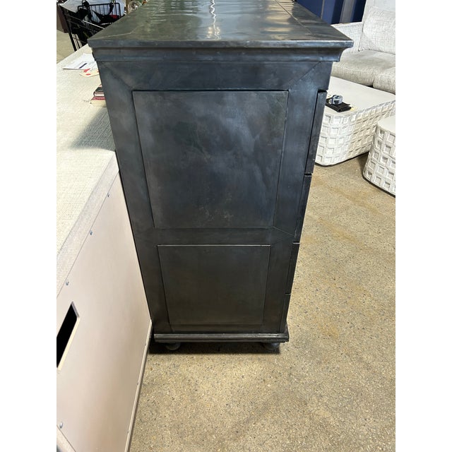 Restoration Hardware Restoration Hardware Annecy Hand Wrapped Metal Five Drawer Dresser For Sale - Image 4 of 6