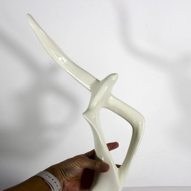 Ceramic Seagull Mid Century Modern Style White Flying Bird Sculpture For Sale - Image 6 of 7