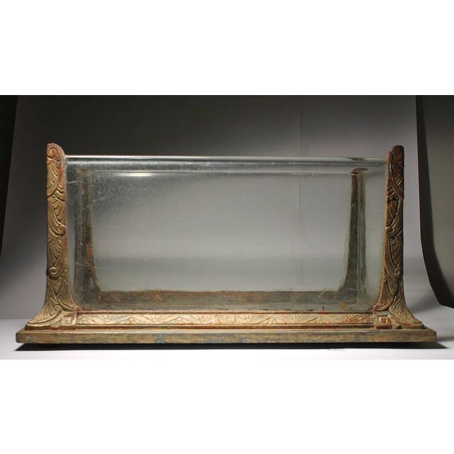 Rare deco cast iron aquarium fish tank by Jewel. As shown in original catalog page, This is the tabletop aquarium "model...