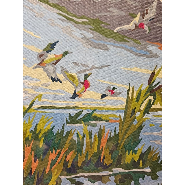 Vintage "Paint by Numbers" Hunting Scene - Framed For Sale In Charlotte - Image 6 of 12