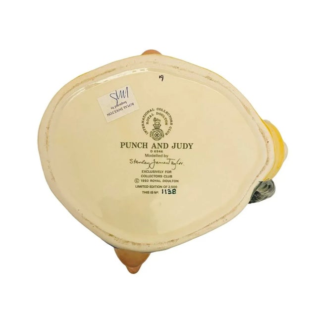 Vintage Royal Doulton Punch & Judy Double Sided Character Jug, 1993 For Sale In Atlanta - Image 6 of 6