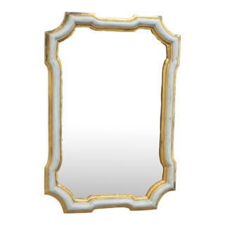 Vintage Italian Small Wooden Gilt Mirror For Sale