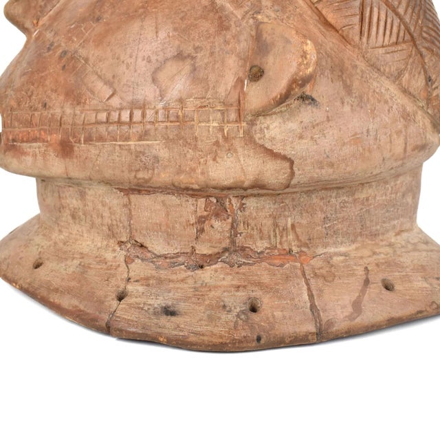 Wood Early 20th Century Tabwa Helmet Mask For Sale - Image 7 of 7