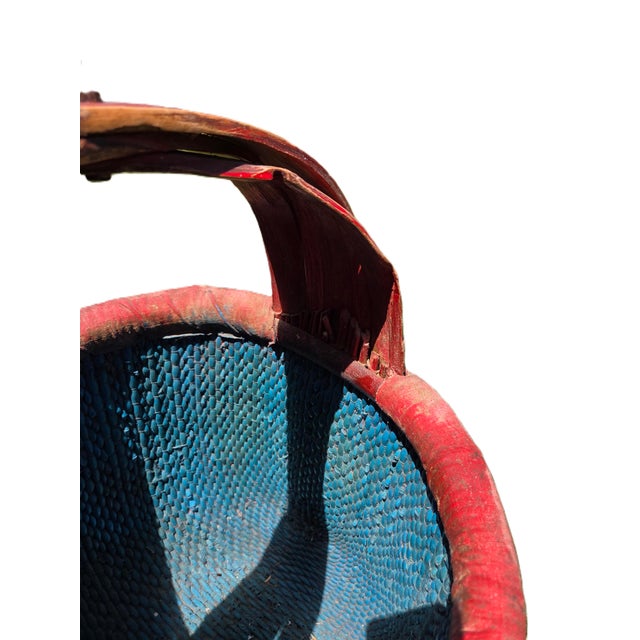 Late Qing Dynasty Hand Painted/Woven Chinese Fishers Basket For Sale - Image 18 of 18