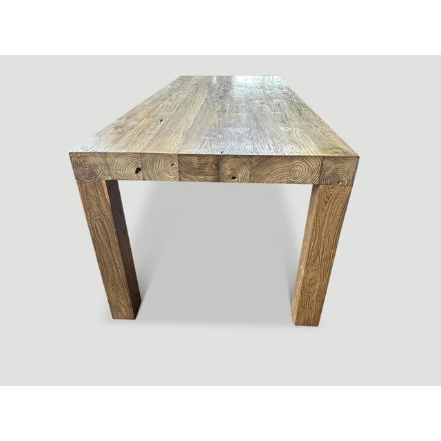 Andrianna Shamaris Modern Teak Wood Dining Table For Sale - Image 4 of 5