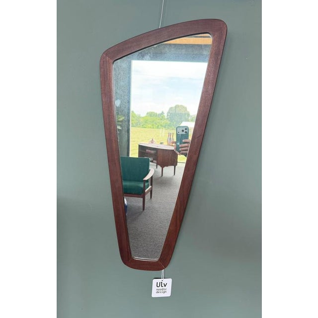 Danish Organic-Shaped Teak Mirror, 1960 For Sale - Image 3 of 4