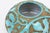 Mid-Century Modern Mid Century Modern Italian Ceramic Bowl by Saca With Sgraffito Turquoise Design, 1950's For Sale - Image 3 of 10