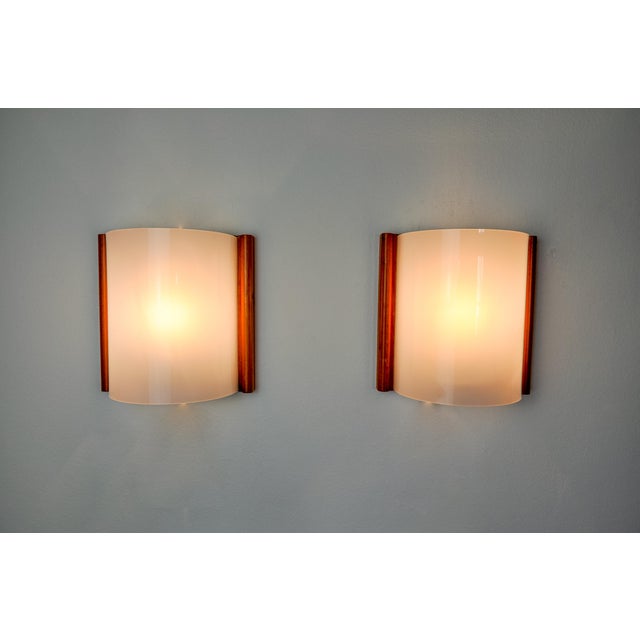 Brown Mediterranean Pine and Methacrylate Wall Lights, Spain, 1980s, Set of 2 For Sale - Image 8 of 8