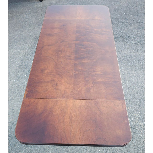 Wood Early 20th C. George III Walnut Pedestal Drop-Leaf Sofa Table, Refinished For Sale - Image 7 of 10