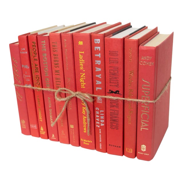 Decorative Books - Gala Book Bundle - 1 Foot of Red Books For Sale