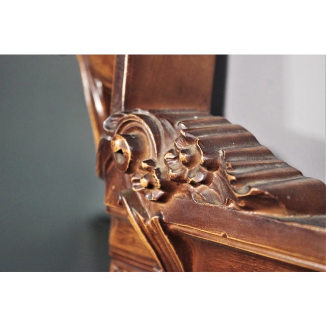 1960s Wood Mirror with Clock, 1960s For Sale - Image 5 of 15