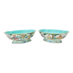 Pair of Antique Chinese Rose Medallion Bowls- A Pair of 2