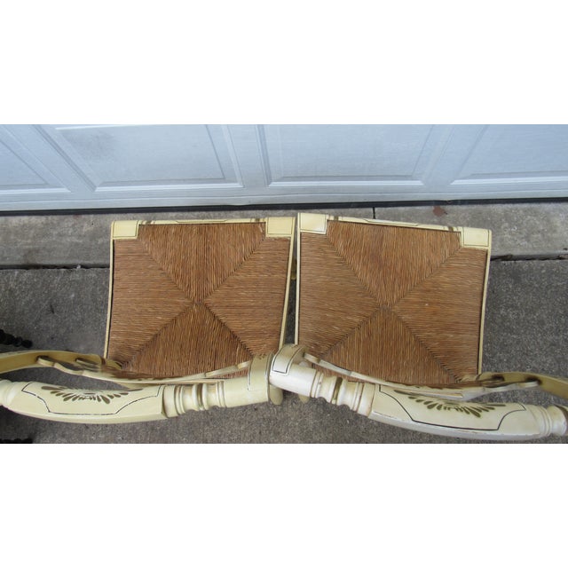 Pair of 1980s Farmhouse Hitchcock Chairs Designer Cream For Sale - Image 9 of 9