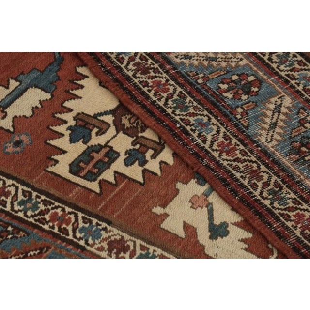 Textile Antique Persian Serapi Runner Rug in Red With Geometric Medallions - Rug & Kilim For Sale - Image 7 of 7