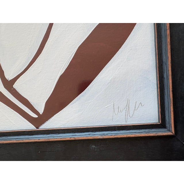 2020s 2026 Origjnal Abstract Botanical Painting in Red, Framed For Sale - Image 5 of 6