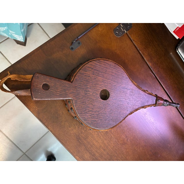 Antique English Tudor Carved Oak Fireplace Bellows – Fully Functional For Sale - Image 6 of 7