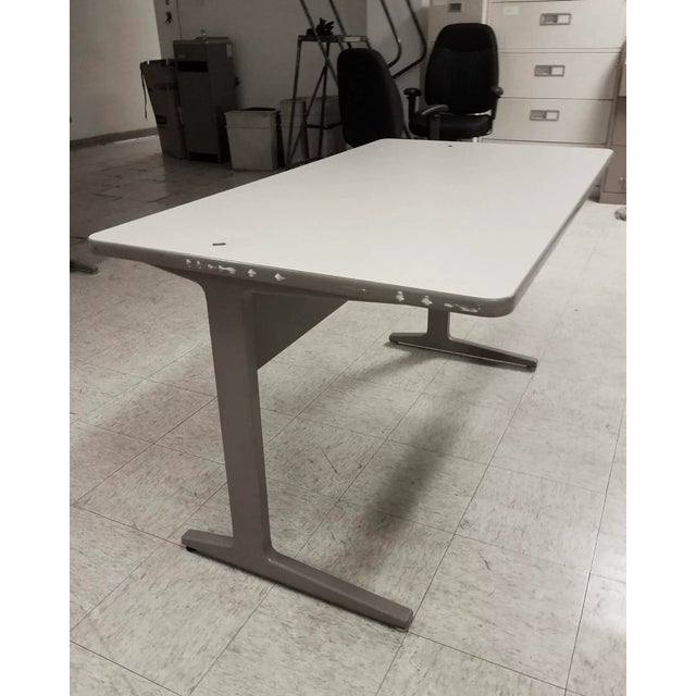 George Nelson styled “action office” table steel base, melamine top, manufactured by Herman Miller, circa 1970s. *total of...