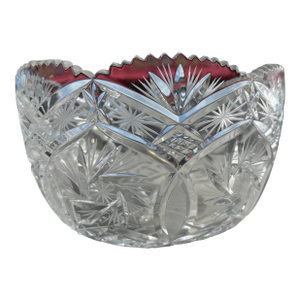 Vintage Cut Crystal Bowl , Centerpiece, Jardiniere Planter