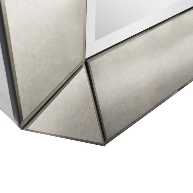 Gray Smokey Pearl Concave Lounge Mirror For Sale - Image 8 of 11