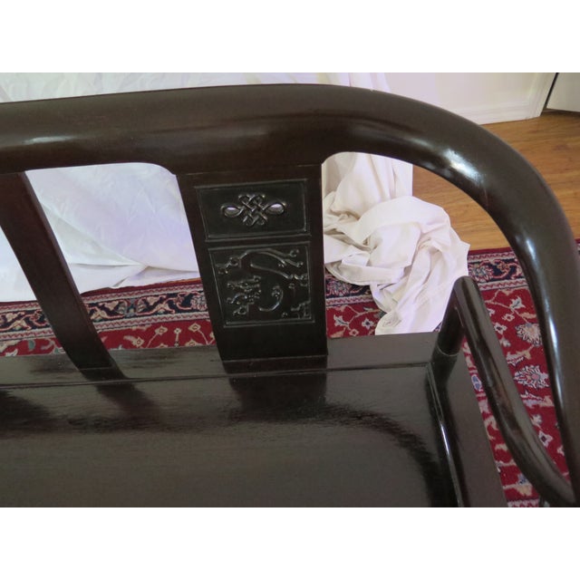 Wood 1950s Mid-Century James Mont Chinoiserie Cherrywood Settee/Bench For Sale - Image 7 of 7