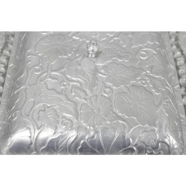 Vintage Art Deco Nouveau Hammered Aluminum Vegetable Relish Serving Platter Tray For Sale - Image 14 of 17