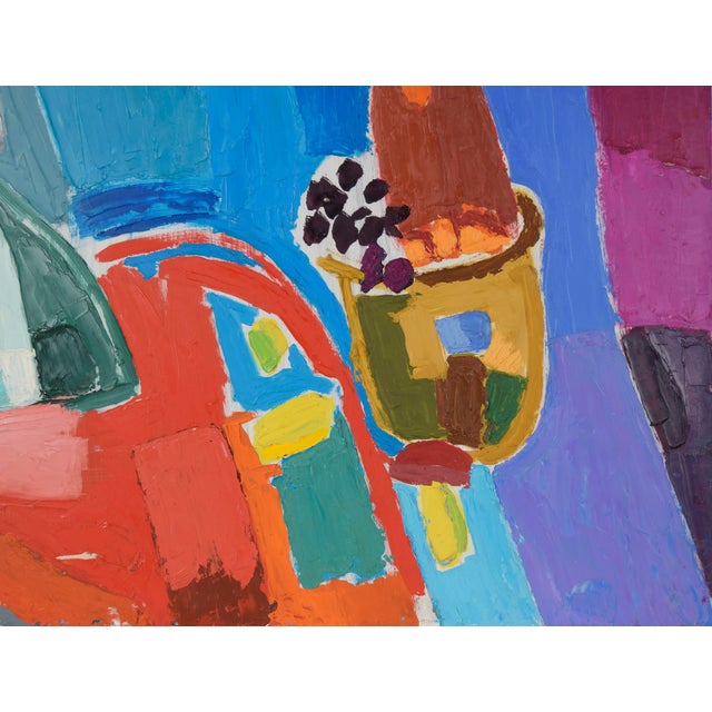 American Colorful Modernist Still Life With Jug and Plant by Ellis Hopkins For Sale - Image 3 of 7