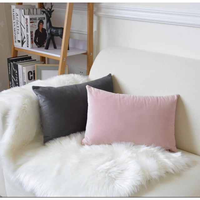 Modern Solid-Color Sofa Throw Pillow For Sale - Image 4 of 9