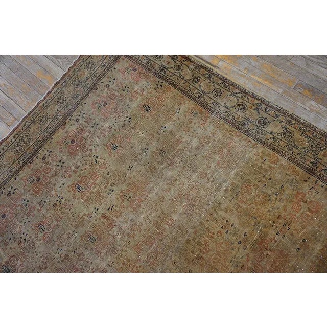 Ivory Delicate Ivory Background & Gray Color With Allover-Geometric Design Antique Persian Tabriz Rug For Sale - Image 8 of 12