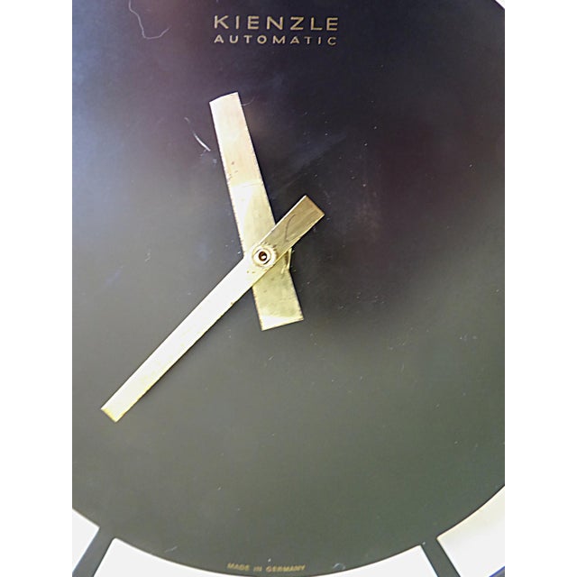 Metal Kienzel Wall Clock Mid Century Modern Metal W. Battery Moment Germany 1960s For Sale - Image 7 of 12