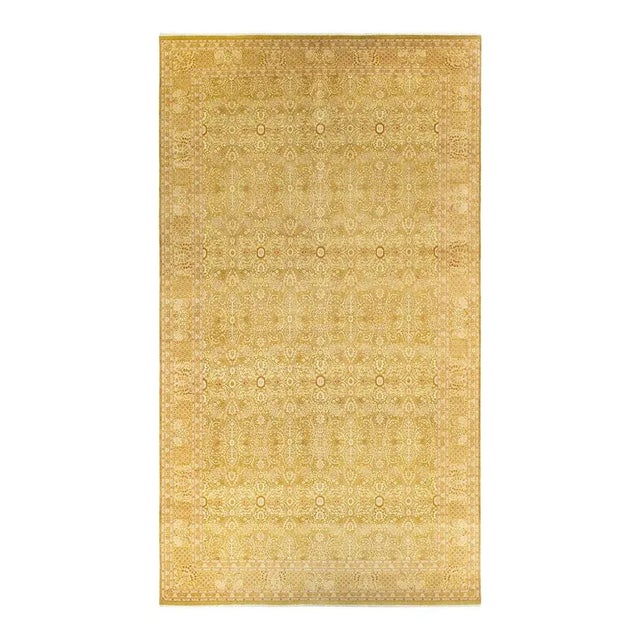 Mogul Collection Hand-Knotted Area Rug - Green 10' 1" x 18' 0" For Sale - Image 4 of 4
