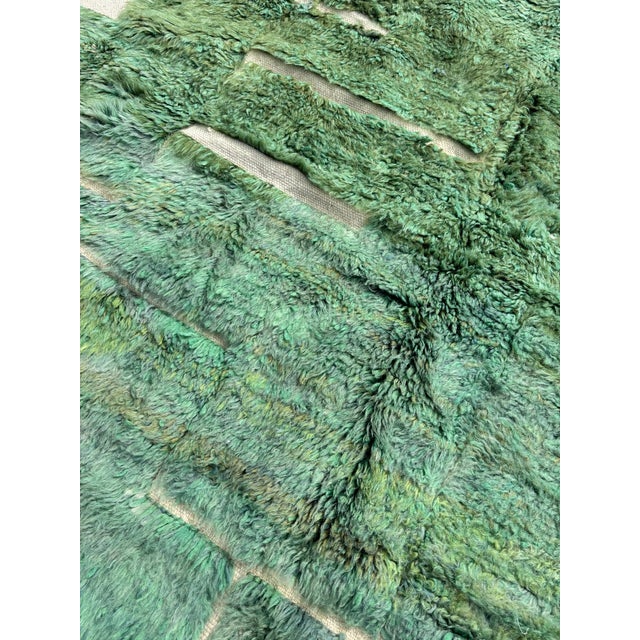 Moroccan Beni Mrirt in Green Abstract Wool, 2010s | Chairish