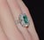 Early 21st Century Gia Certified 2.53ct Natural Zambian Emerald & Diamond Halo Milgrain 18k White Gold Ring, Size 5 For Sale - Image 5 of 16