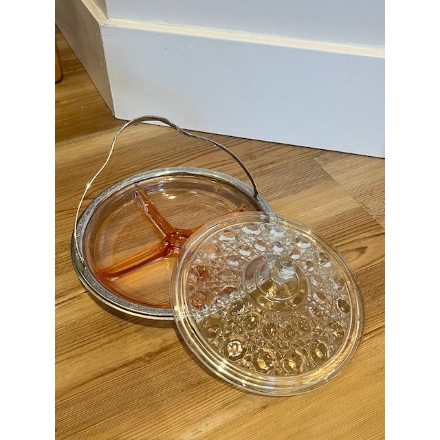 Mid-Century Modern Mid 20th Century Federal Indiana Glass Candy Dish For Sale - Image 3 of 5