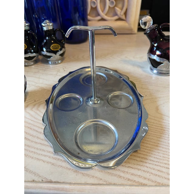 Vintage Purple Cambridge Glass Condiments Set of 5 For Sale - Image 9 of 11