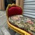 1990s Red Velvet Tufted French Marquis Bench With Artistic Fabric Accents For Sale In Miami - Image 6 of 12