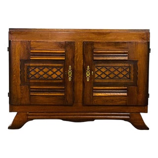 French Art Deco Cabinet in Oak, 1940 For Sale
