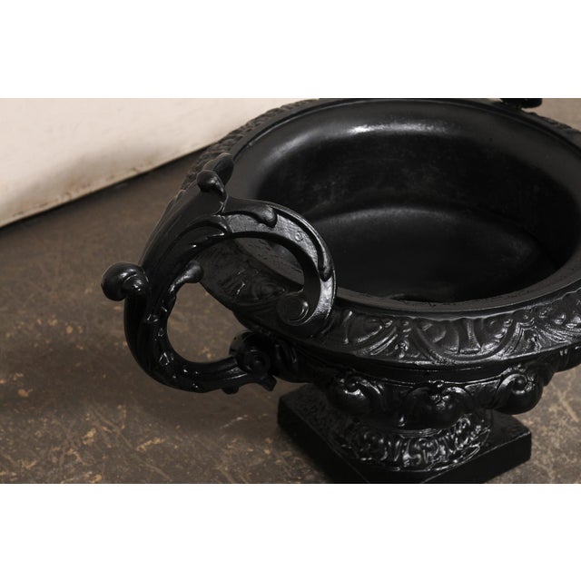 Late 19th Century French Cast Iron Urn Planters, Late 19th C. For Sale - Image 5 of 13