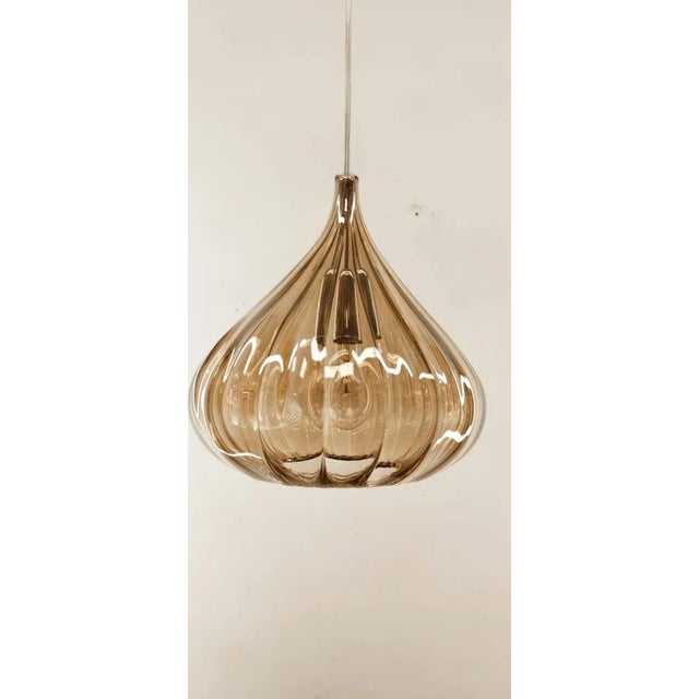 Amber Bubble Murano Glass Pendant Lamp in Tobacco Color For Sale - Image 4 of 6