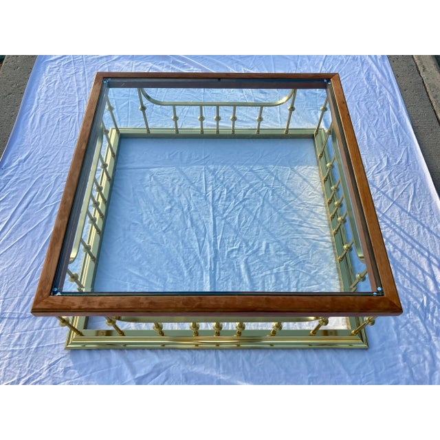 Fireplace Fender Style Coffee Table Manner of Mastercraft For Sale - Image 9 of 13