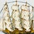 Mid-Century Nautical Coastal Boho Chic Wood Four Tall Mast Ship Model For Sale - Image 13 of 16