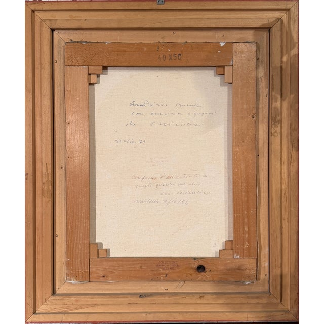 Remo Brindisi, Figures and Animals, 1979, Oil on Canvas, Framed For Sale - Image 4 of 5